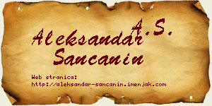Aleksandar Sančanin vizit kartica